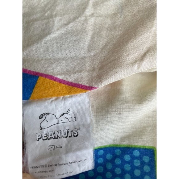 VTG Peanuts Snoopy Friends Comforter Charlie Linus cartoon 80 90s duvet blanket - Picture 14 of 16